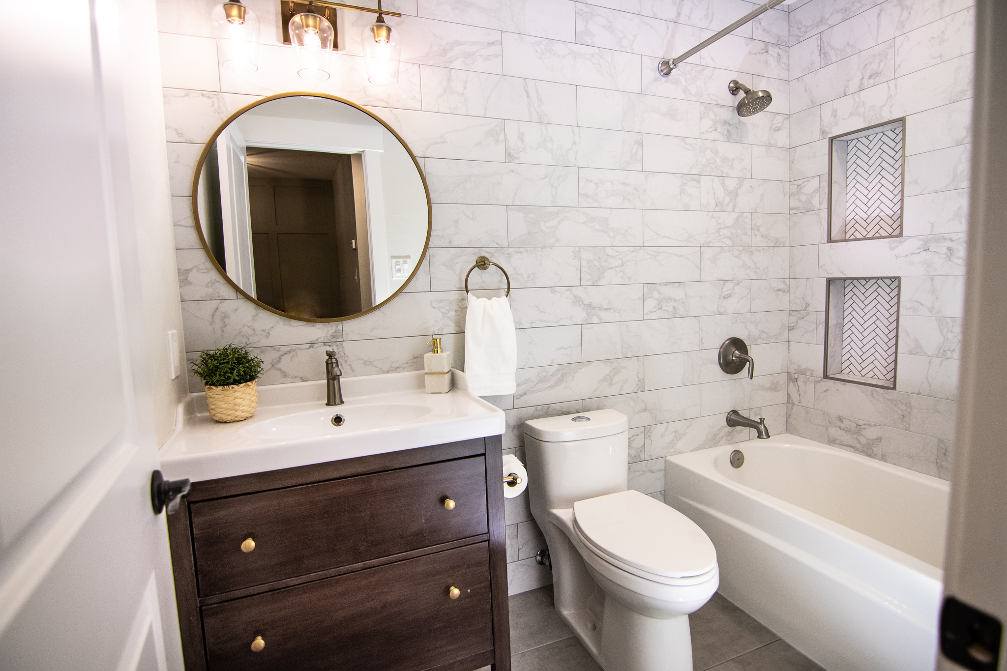 Bathroom with brass details
